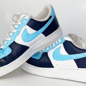 Custom Nike Air Force 1 - Navy + Light Blue - One of a kind!